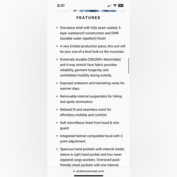 Strafe Outerwear W’s Sickbird 3L Shell Suit - Women’s One Piece - Picture 13 of 16